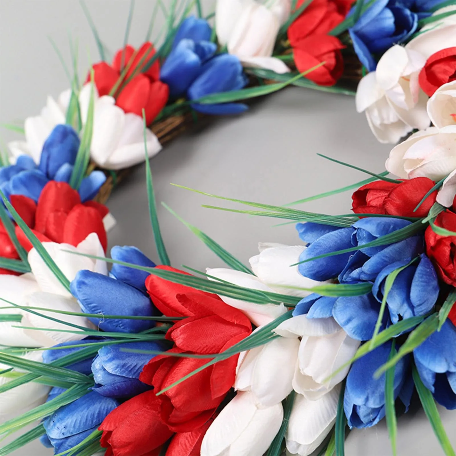 July 4th Wreath Patriotic Americana Wreath Boxwood Memorial Day Wreath Festival Garland Decoration Front Hobby Lobby