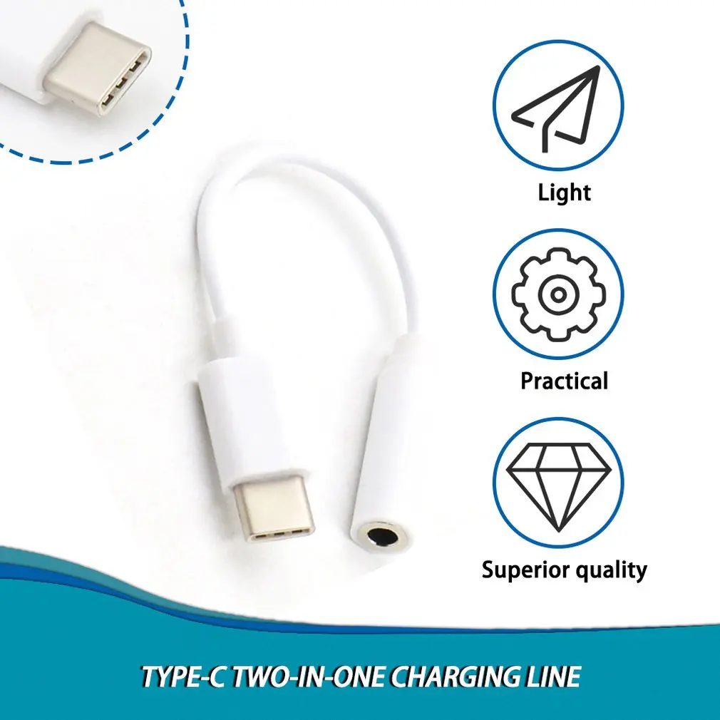 S9e711a38fa2841fc81015f1e89ab0005r Mini Portable Type-C to 3.5mm Earphone Cable Adapter USB 3.1 Type C USB-C Male to 3.5 audio Female Jack for Xiaomi