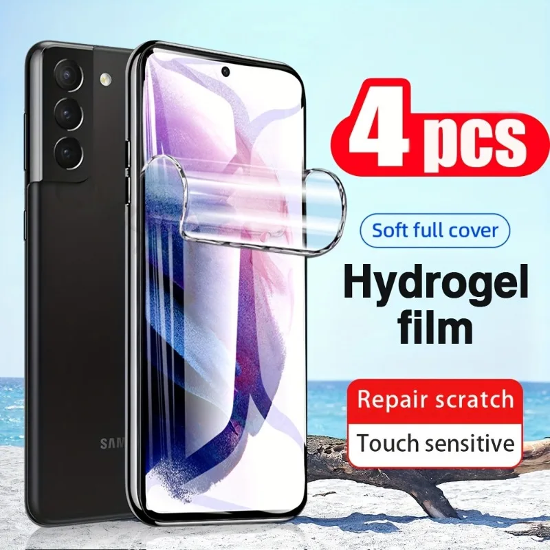 

4PCS for Samsung S23 S24 Ultra S22 S21 S20 Plus FE S9S8 S10 Plus Note 20 10 Phone Screen Protector Not Glass hydrogel film soft