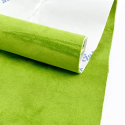 Luxury Suede Self - Adhesive Fabric for Interior Trim & Decor - Versatile Sizes, 0.8mm Thick Velvet Finish (Green)