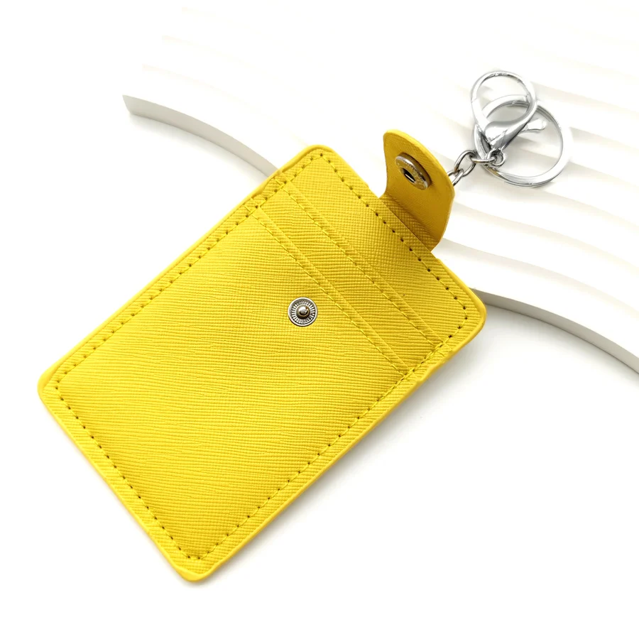 Unisex Colors Portable ID Card Holder Bus Cards Cover Case Office Work Key Chain Key ring Tool wallet card holder card holder id card holder id card case