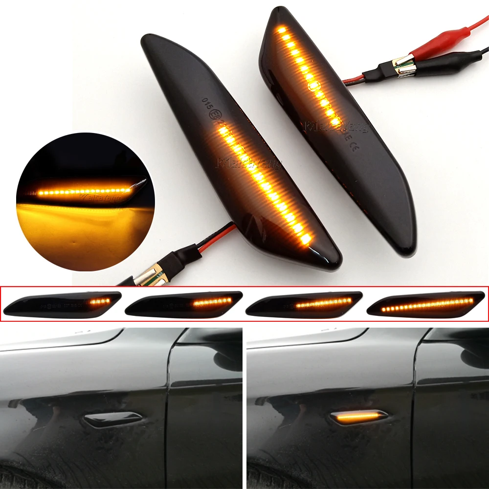 Dinamiche Bianco LED Ambra Frecce Laterali Per Alfa Romeo 147 156 Fiat