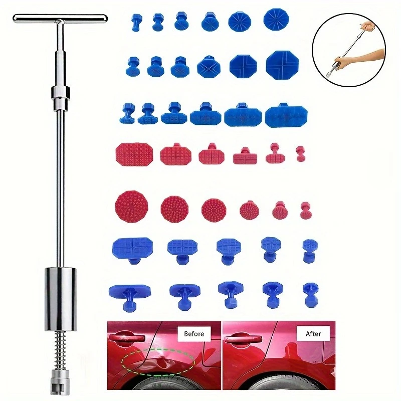 19/23Pcs Auto Sheet Metal Dent Repair Tool 2in 1-Slide Hammer Puller Body Repair Tool for Vehicle Car Auto Car Dent Repair Tool