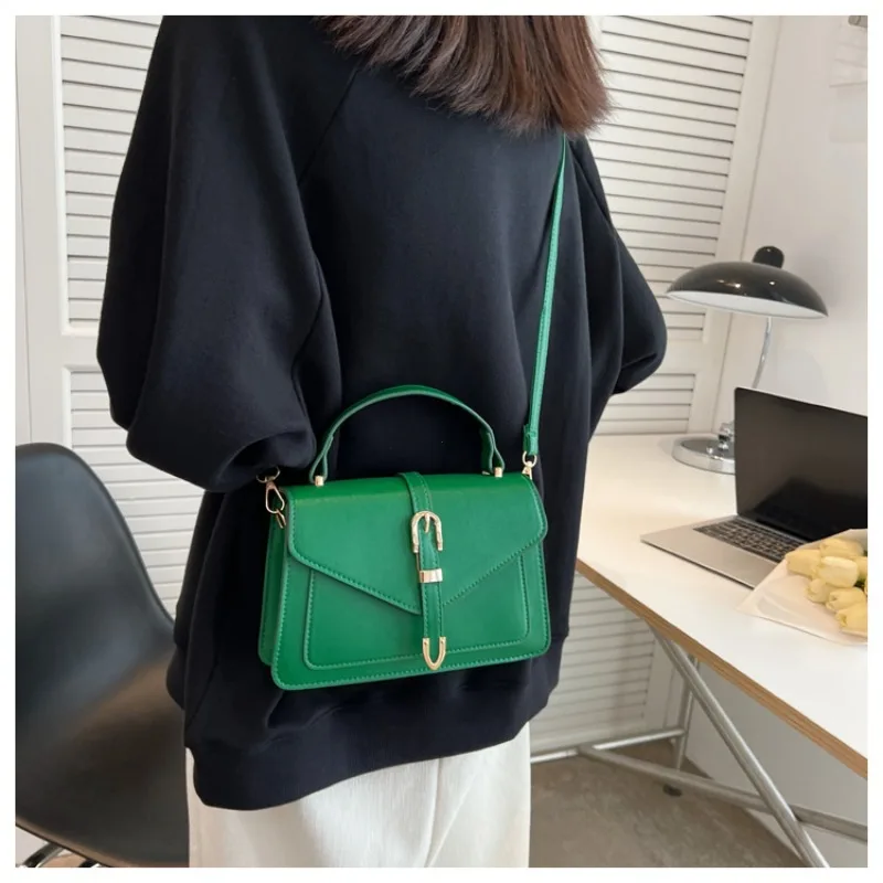 Minimalist Women's Crossbody Bag With Top Handle And Flap Design_voghion.com
