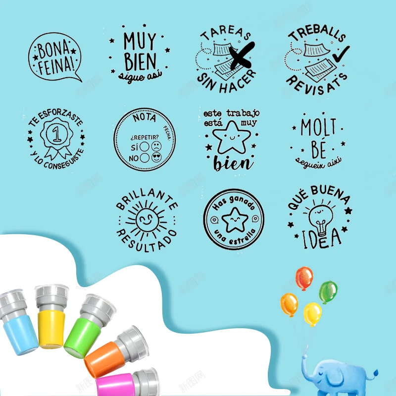Teaching Tools Alphabet Stamps for School Student Motivation