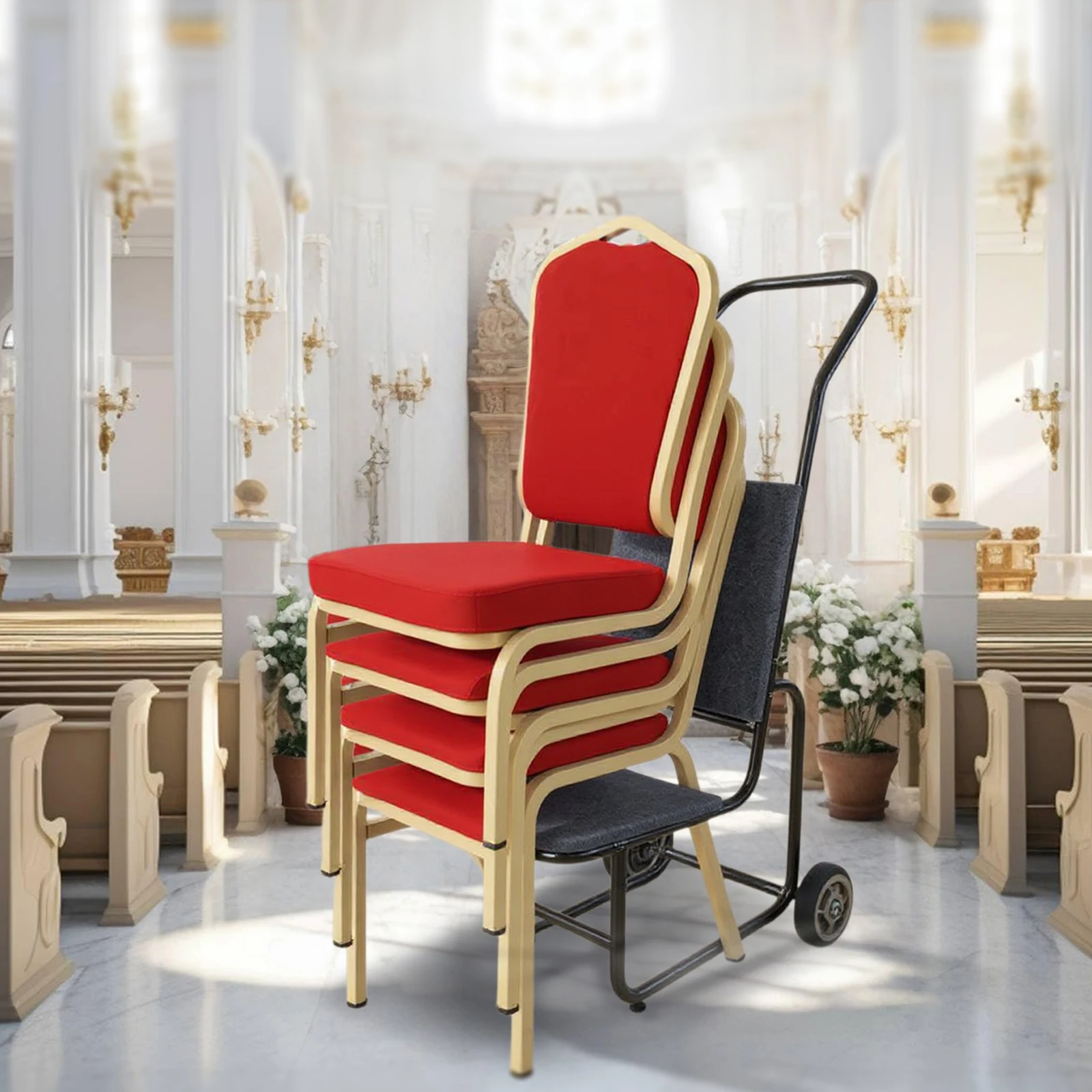 Stacking Chair Dollies Multifunctional Thickened Chairs Transporter Chair Transport Vehicle for Restaurant Wedding Outdoor