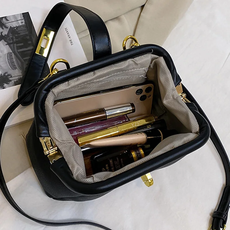 Women Handbags PU Leather Small Handbag Clutch Silver Shell Clip Gold Blue Crossbody Shoulder Bags