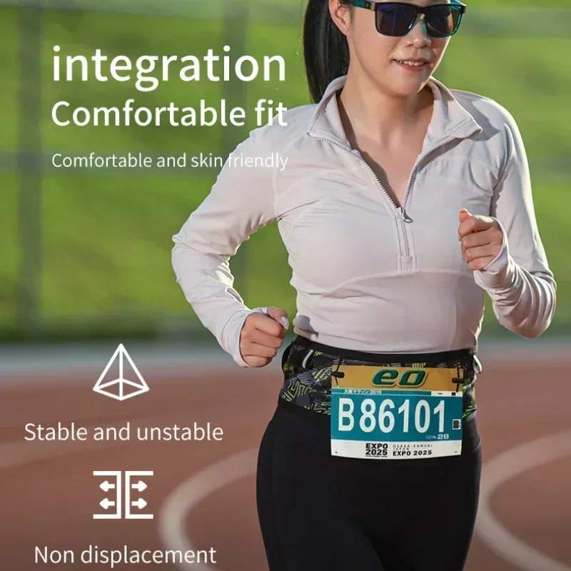 MAP BROTHER W1001 Woven Elastic Sports Waist Bag Pack Running Race Number Belt For Triathlon Marathon Cycling Mountaineering running waist bag,waist bag,running belt,sports pockets belts