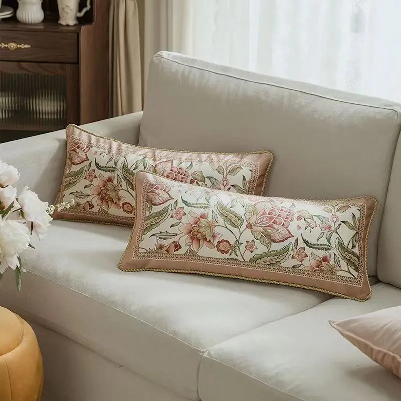 Fodere per cuscini Vintage americane Decorative 30 x70cm fodera per cuscino stampata a fiori federa di lusso fodera per cuscino da comodino per divano  15