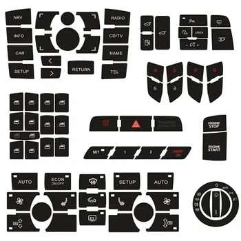Radio Clima Headlight Button Repair Stickers Worn Knob Switch For Audi Q7 2003-2015 Interior Decals Decoration Car Styling 1