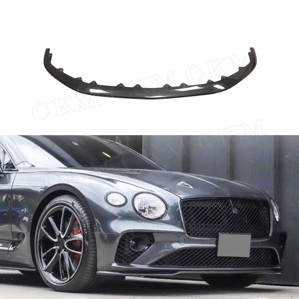 

Carbon Fiber O style Car Front Bumper Lip Chin Spoiler Covers For Bentley Continental GT W12 2018-2021