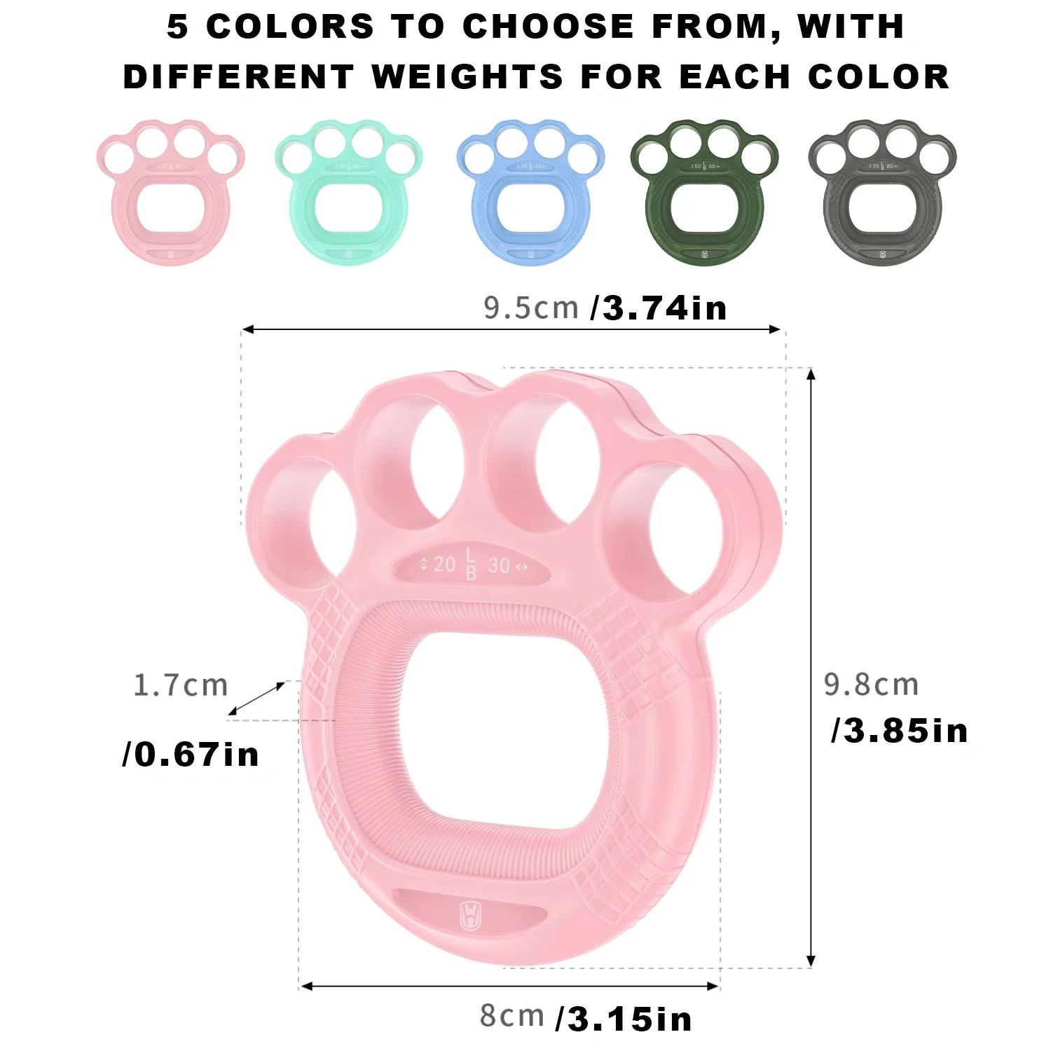 WOSWEIR-Hand Grip Strengthener Ring Elderly & Children Rehabilitation Training Finger Flexibility Home Sports Equipment