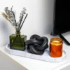 1PC Oval Silicone Bathroom Counter Tray 9.84 Inch (Approx. 25cm) Flexible Kitchen Soap Tray 6