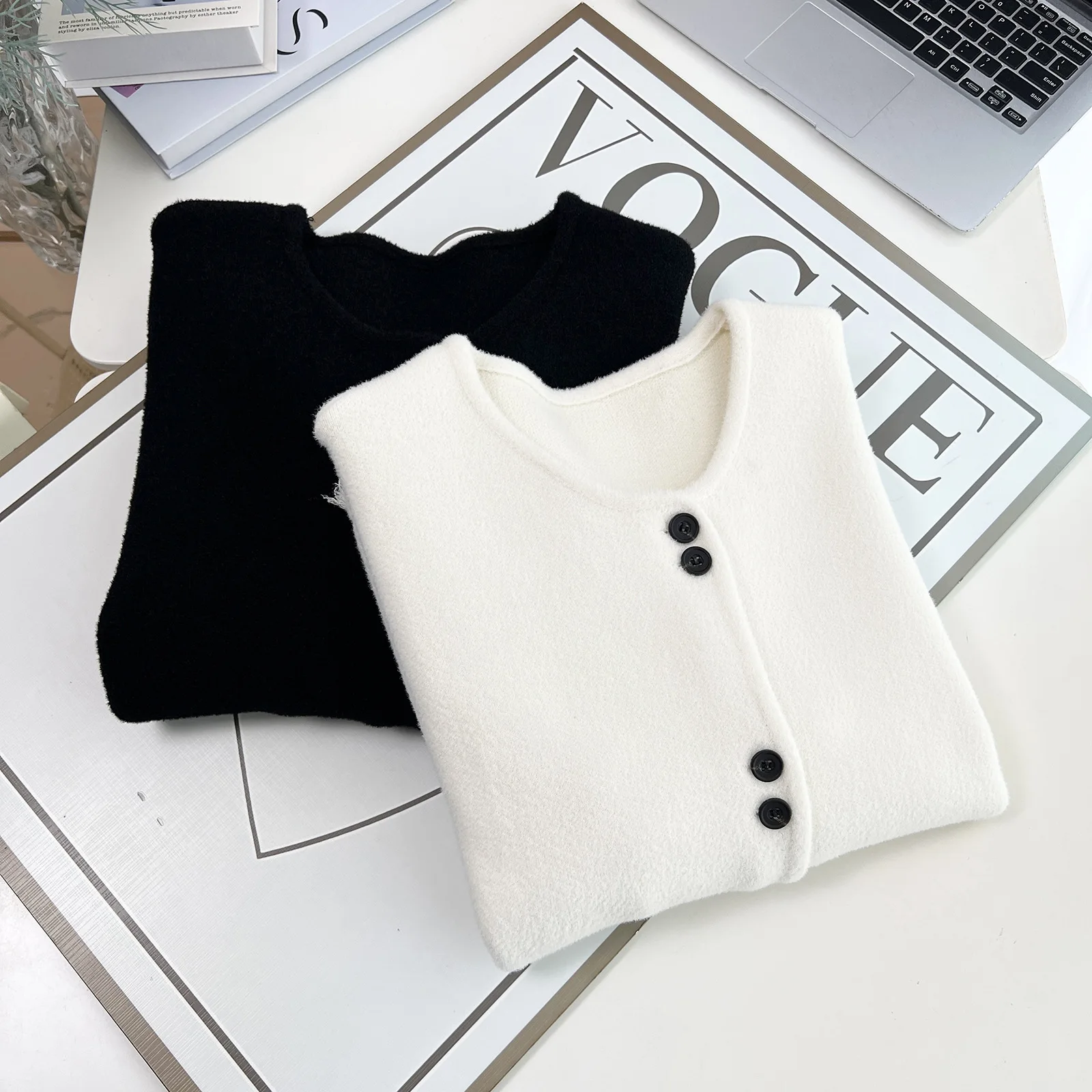 Fashion Plus Size Women's Woolen Coat Korean-style Elegant Pocket Casual Cardigan Overcoat 2520