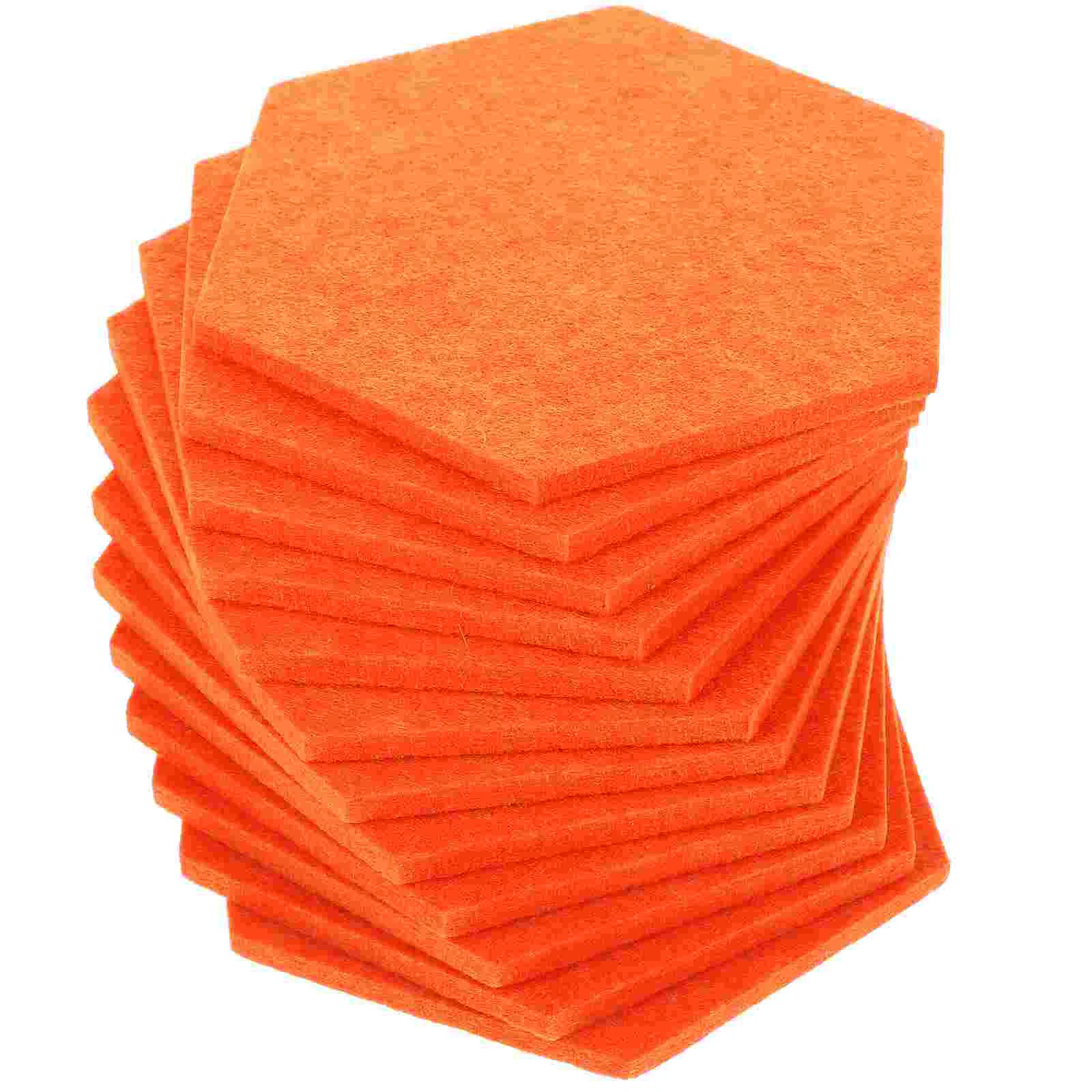 

12Pcs Hexagon Felt Mat Office Message Boards Display Felt Boards Wall Soundproofing Mat
