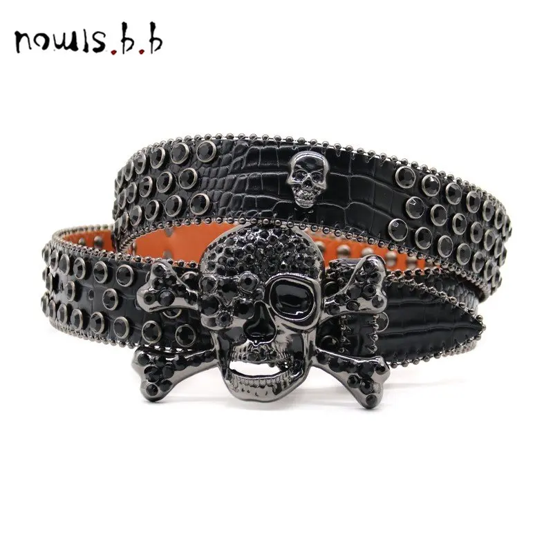 Punk Rock Rhinestone Belt For Women Vintage Harajuku Y2K Belts Brand Western Cowboy Waist Belt Female Cinturones Para Mujer