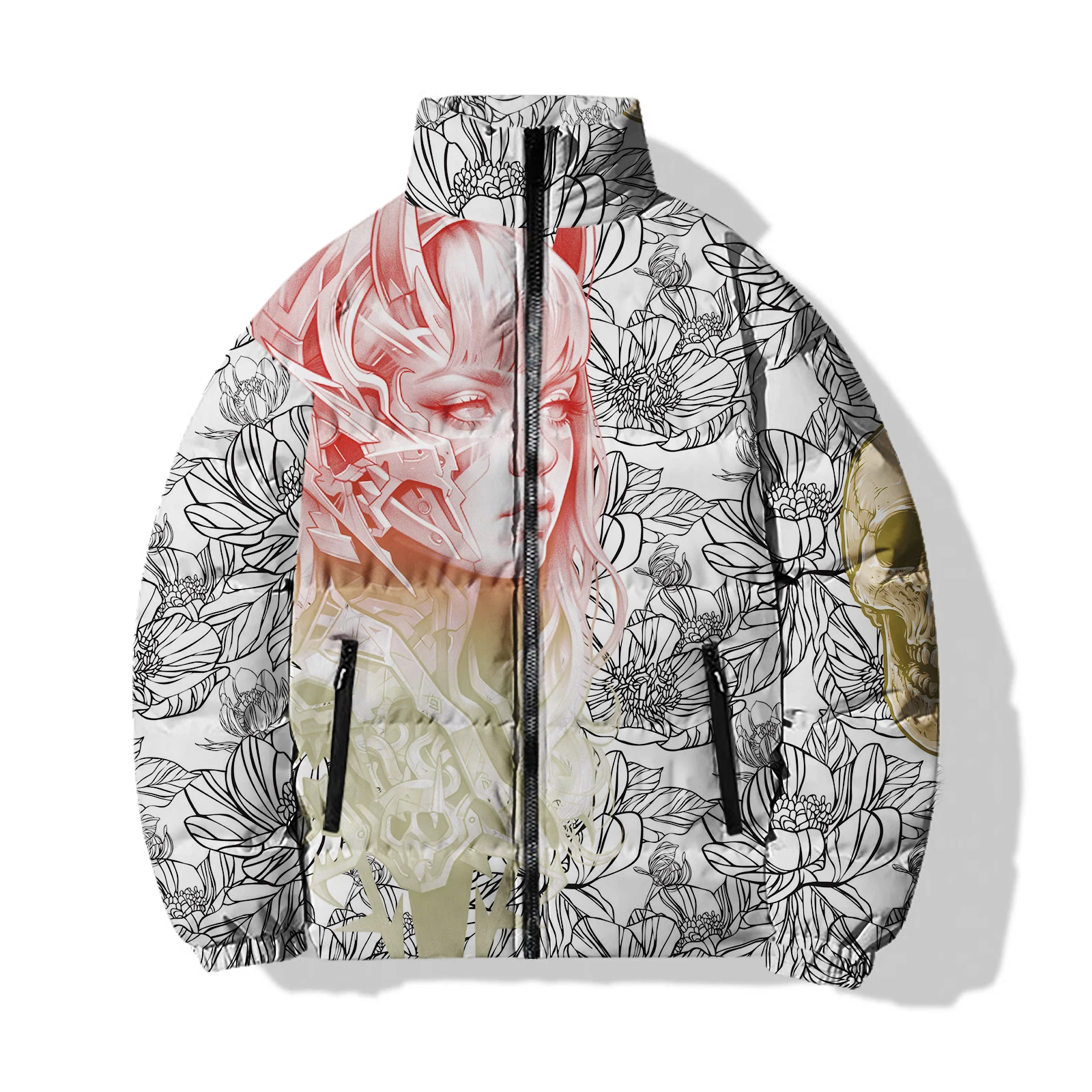 Parkas geniales y nuevas de alta calidad para hombre, abrigos de invierno para hombre, impresión digital 3D, moda, diosa, abrigo duradero, cálido, belleza, bruja, para hombre
