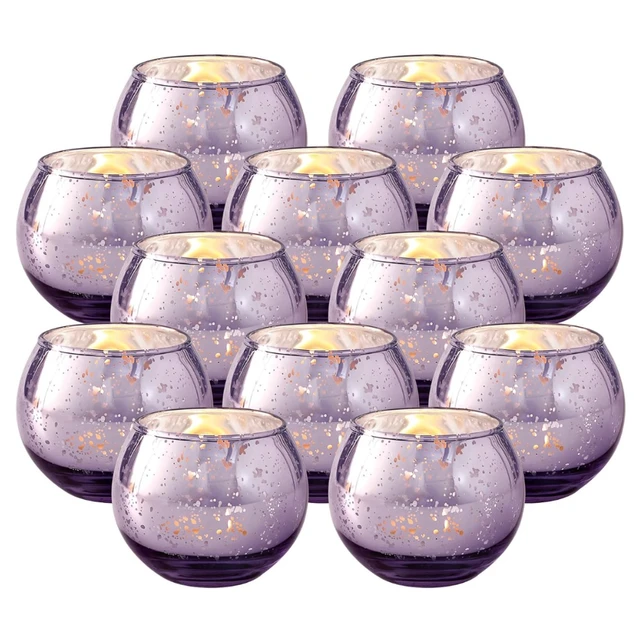 6/12 Pcs Assorted Votive Candle Holders Mercury Tealight Candle Holder Glass Wedding Table Decorations for Home Birthday Party