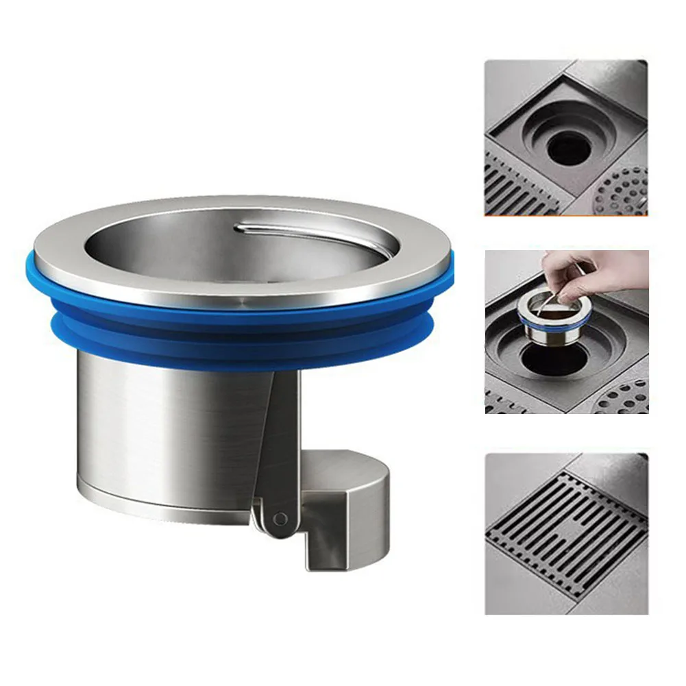 

Bathroom Automatically Floor Drain Copper Core Deodorant Sewer Pipe Anti-Odor Artifact Cover Floor Drain Core 3.3-4cm Aperture