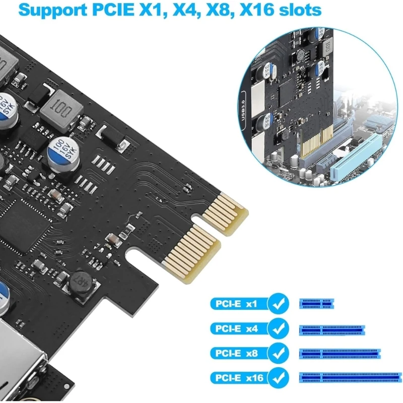 USB PCIExpress Card with 18W Power Delivery 3 port USB PCIE Fast Speed for PC Expansion Adapter Card Dropship