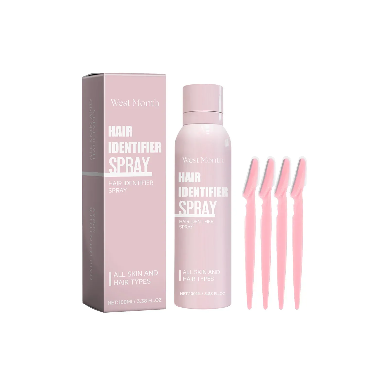 West & Month Facial Hair Recognition Spray, Facial Cleansing Softening Hair Gentle Non-irritating Hair Removal Spray 100ml 6