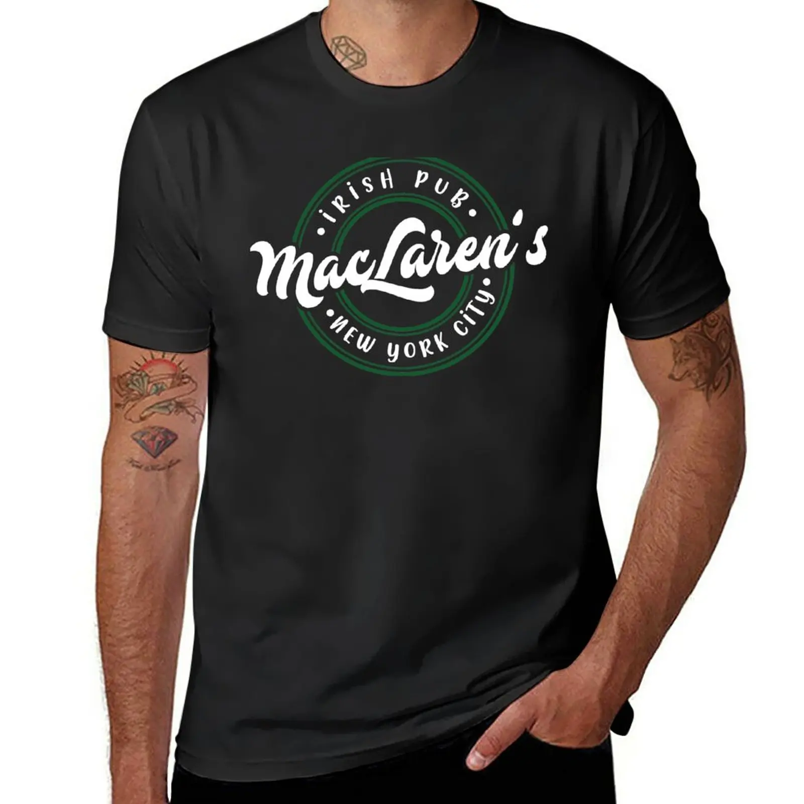 

MacLaren's Pub Merch in White T-Shirt funnys shirts graphic tees blanks mens champion t shirts