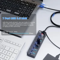 YUCUN USB HUB 3.0 4/7 Port Multiple Extension High Speed USB 3 0 Hub Multi Splitter Extender Hub Adapter Computer PC Accessorie 2