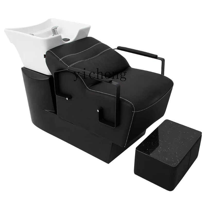 

ZM Barber Shop Hairdressing Shampoo Chair Sitting Hair Salon Flushing Bed Lying Half Shampoo Chair
