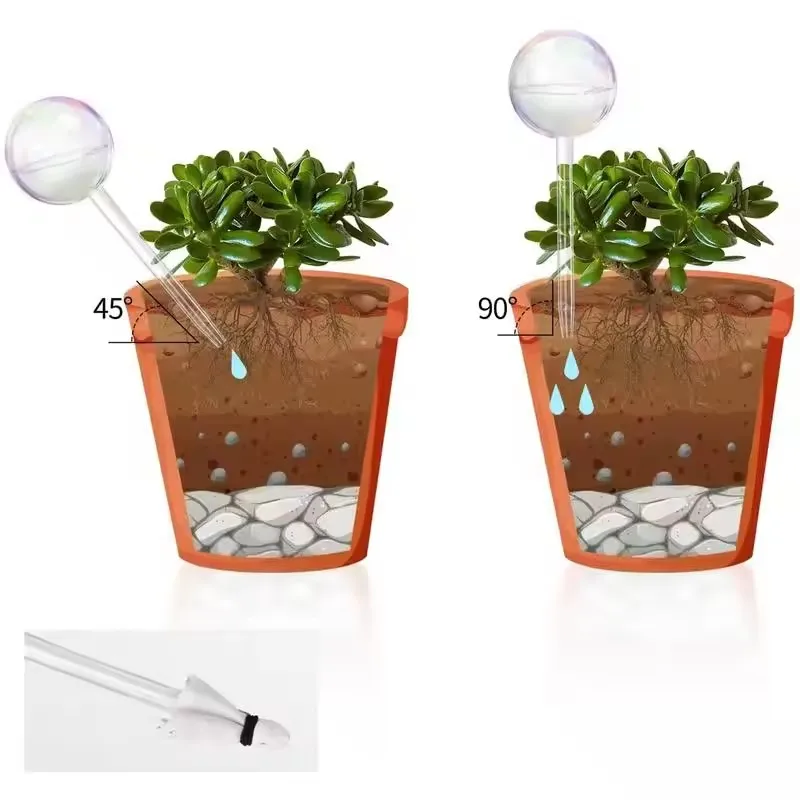 2/3/4/6Pcs Automatic Plant Watering Bulbs Self Watering Glass Balls Watering Device Drip Irrigation System For Garden Flower 4