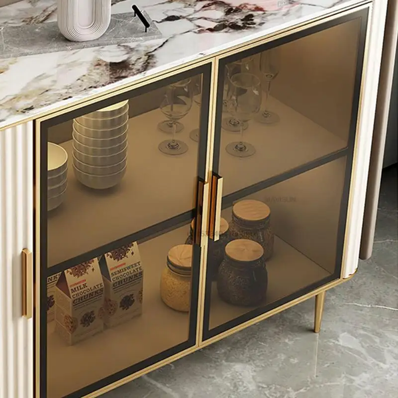 Simple Rock Board Dining Side Cabinet Modern Minimalist Luxury High Kitchen Storage Side Cabinet Living Room Against The Wall