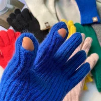Fashion Touch Screen Knitted Gloves Women Winter Gloves Warm Riding Gloves Solid Fluffy Work Gloves Y2k Harajuku Kawaii Mittens - Image 6