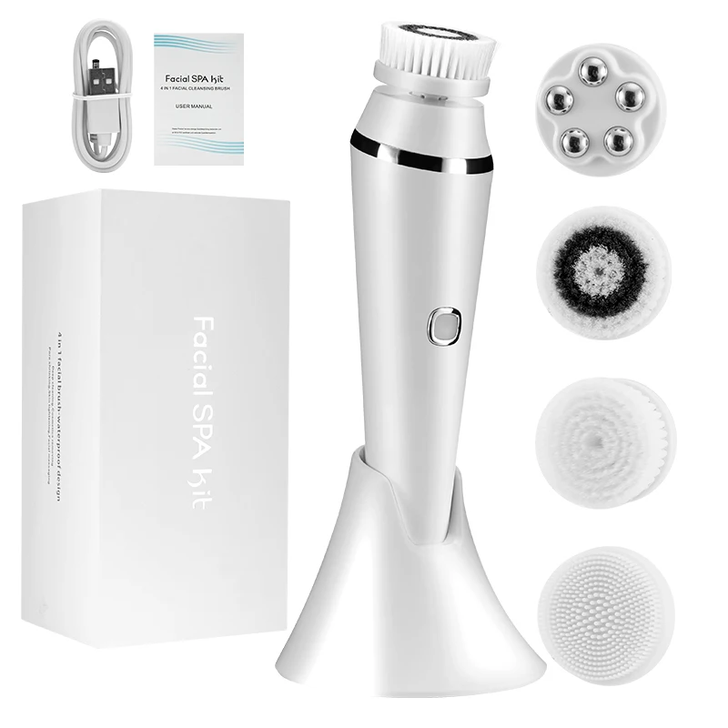 Electric 4 in1 Face Cleansing Brush Sonic Blackhead Exfoliating