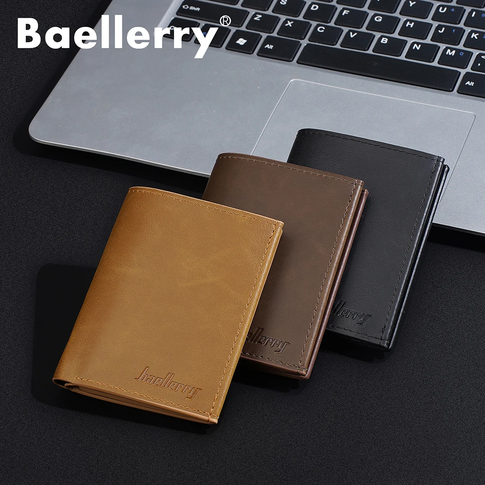 Vintage Leather Wallet for Men, Baellerry Slim Bifold Wallet with 10+ Card Slots & Cash Pocket, RFID Protection, Gift for Dad Bo