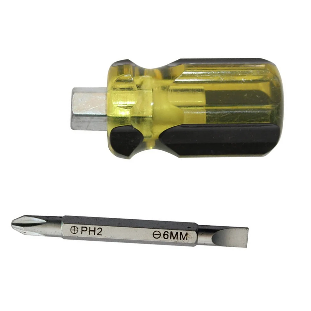 

Hand Tools Screwdriver Dual Purpose Short Slotted Chrome Vanadium Steel Cross ScrewDriver Dual Interchangeable