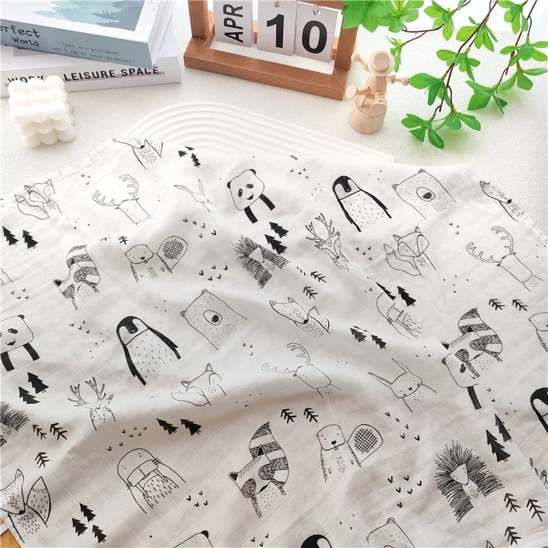 Cotton Baby Swaddle Soft Bamboo Boys Girls Bib Feeding Burp Infant Blanket Wrap Gauze Muslin Blankets For Newborns Stuff 60x60cm