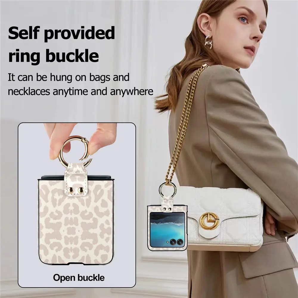 Leopard Print Leather Ring Case - Stylish Slim Cover s
