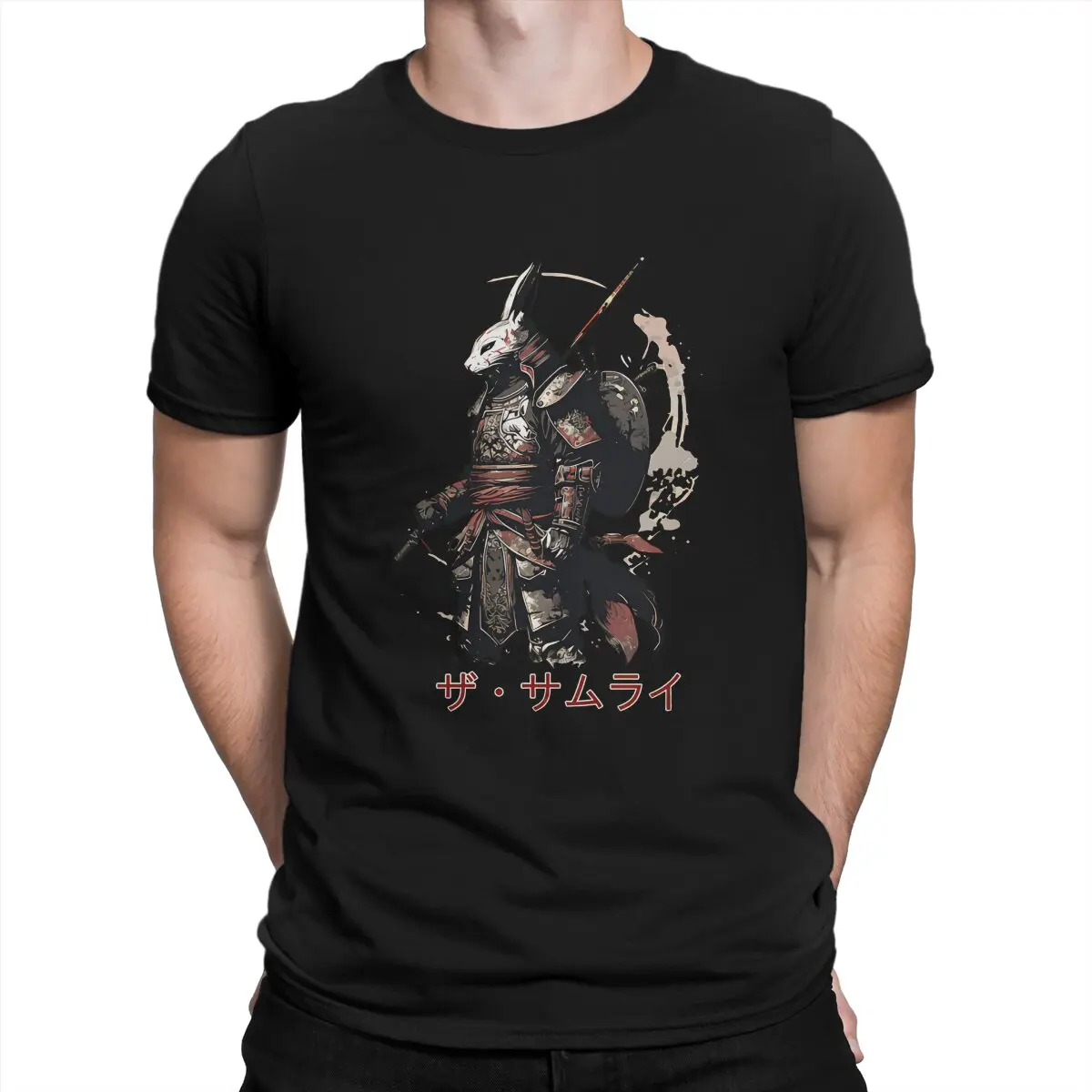 

Bunny Warrior Men TShirt Samurai Style O Neck Tops Fabric T Shirt Humor Top Quality Birthday Gifts