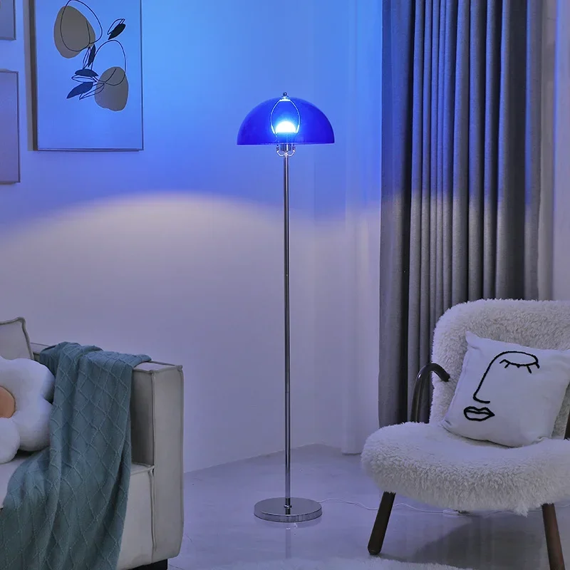 

Ретро прозрачные акриловые напольные светодиодные лампы в виде грибов для гостиной, стоячие светильники для спальни, прикроватные светильники, украшение для дома