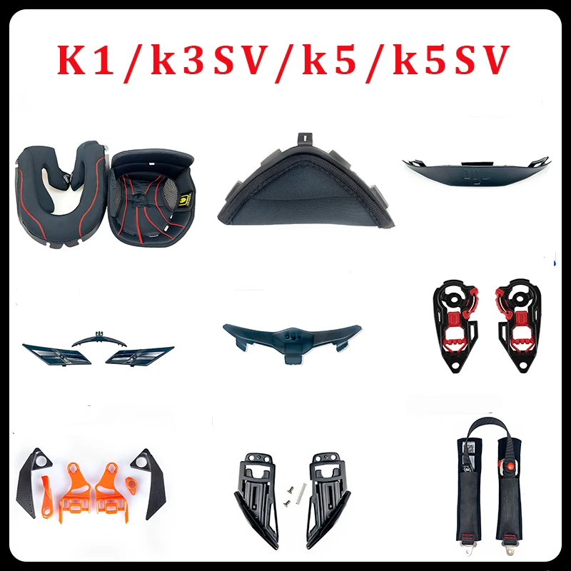 

Motorcycle Accessories Helmet for AGV K1/K3SV/K5/K5S K3/K4 Capacete Lining pad Chin Nose Protector Vent Motorbike Element Parts