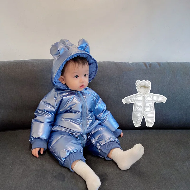 

LZH 2022 Baby Girl Clothes Autumn Winter Rompers With Hood Kid Boys Jumpsuit New Born Baby Solid Long Sleeves Romper 0-24 Months