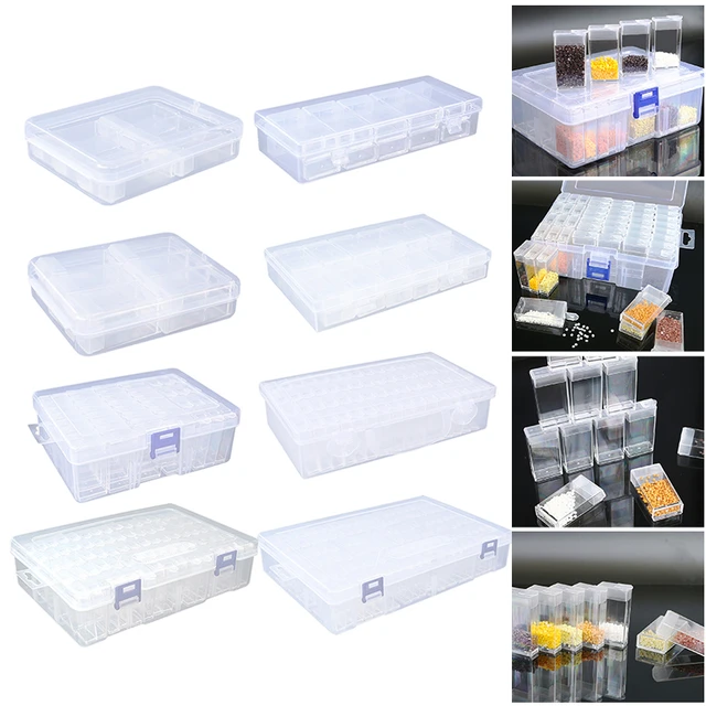 42/64/80 Slots Plastic Storage Box Diamond Painting Kits Nail Art  Rhinestone Toole Beads Storage Box Case Organizer Holder Sale - AliExpress