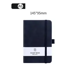 Compact Colorful Pocket Notepad with Elastic Band - Durable and Portable Mini Notebook (Black - a6)