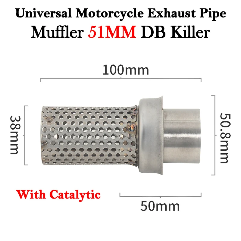 50.8mm 60mm DB Killer Universal Motorcycle Yoshimura Exhaust Escape Moto Mesh Catalyst Damper Silencer Muffler Arrester Dit Bike - Image 2