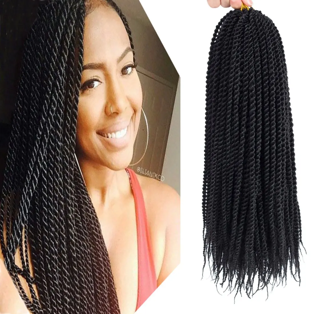 Senegalese Twist Crochet Hair- 18 Inch synthetic Senegalese Twist Crochet Braids For Women Human Hair,Pre Looped Crochet Braids 1