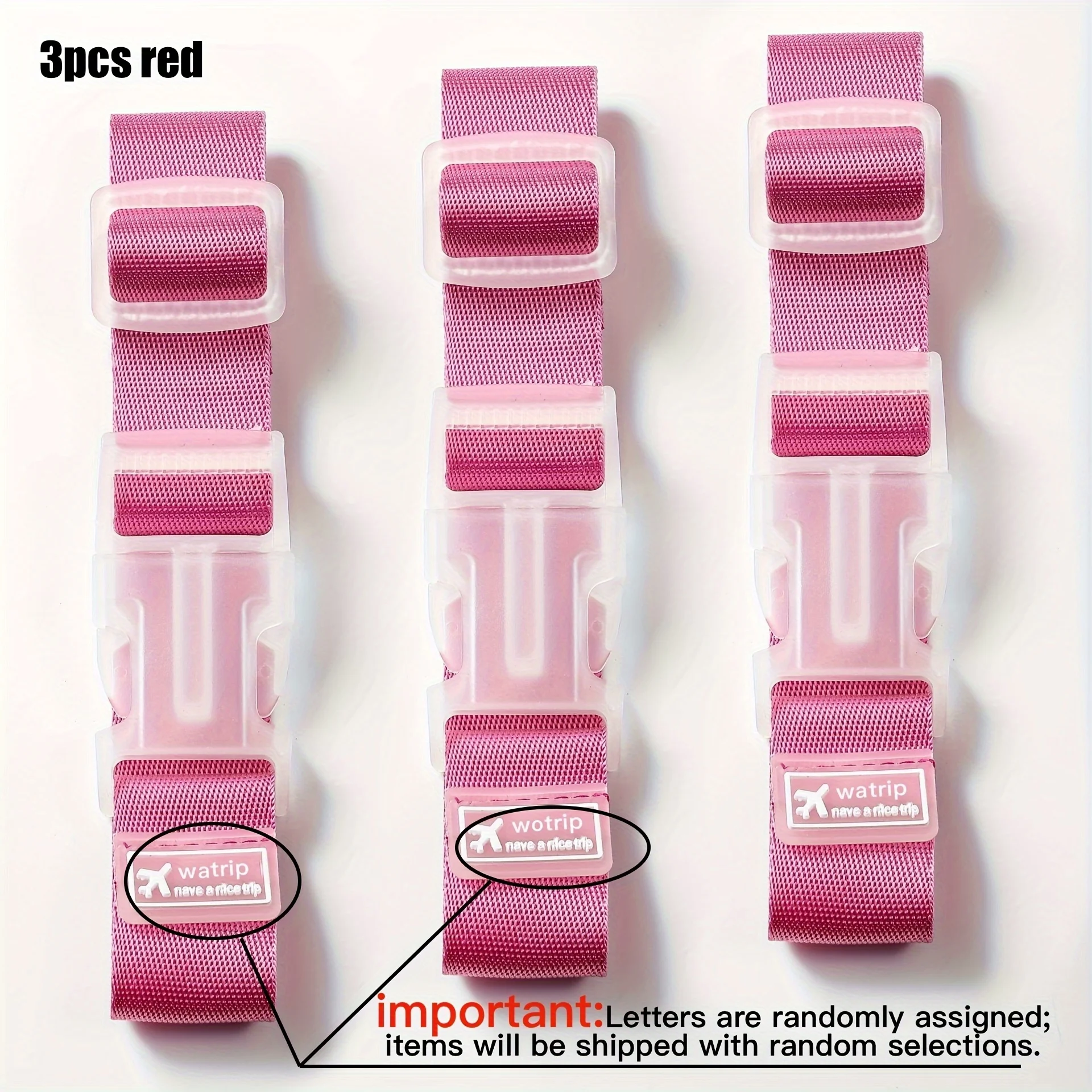 3pcs Set of Luggage Straps- Adjustable Buckle Design, Durable Travel Outdoor Accessories, Suitable for Suitcases,Hiking Gear