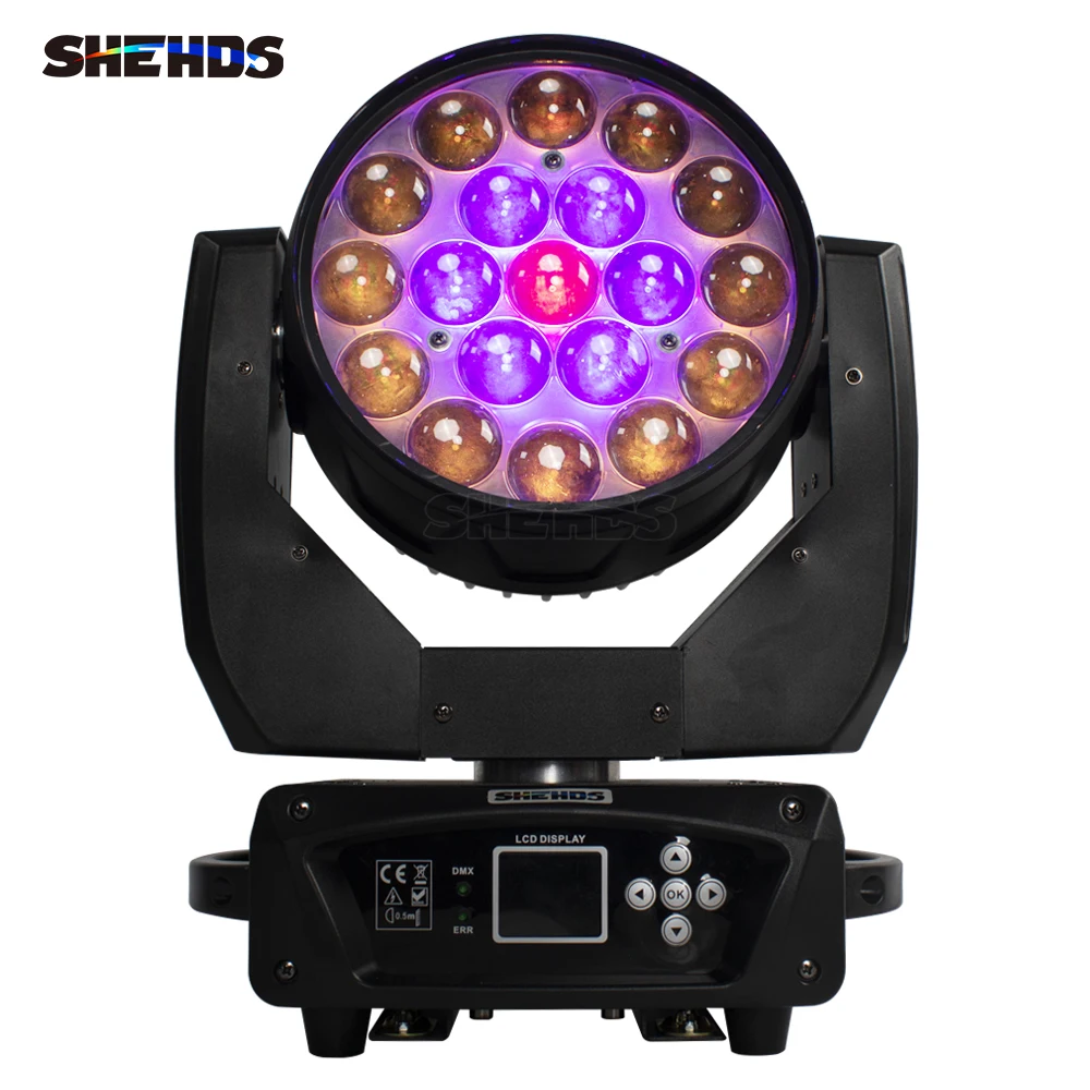 Led Light Disco Light Led Stage Light Mini Led Stage Light SHEHDS LED Beam + Wash 19x15W RGBW Zoom Lighting For Professional Stage Performances Bars Parties Nightclubs DJ&Disco