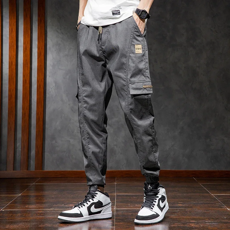 SportsPants Washed Cotton Men's SolidColor Loose Casual Fashion All-Matching Spring and Autumn KoreanStyle Multi-Pocket Straight