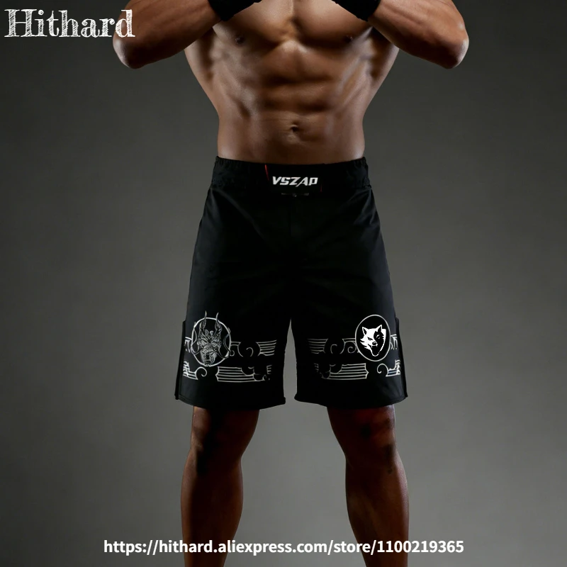 VSZAP 남성용 BJJ 반바지 노기 주짓수 그래플링 무에타이 반바지, 복싱 킥복싱 MMA 파이트 반바지 케이지/UFC 트레이닝 반바지