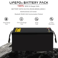 Batterie LiFePO4 12V 24V 48V 100Ah 200Ah avec BMS intégré, au phosphate de fer et de lithium, pour camping-car, voiturette de golf, stockage solaire, camping en plein air 2
