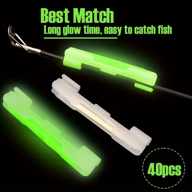 40pcs/Set Night Fishing Luminous Sticks with Accessories, 30pcs Glow Stick and 10pcs Glow Clip Kit 3